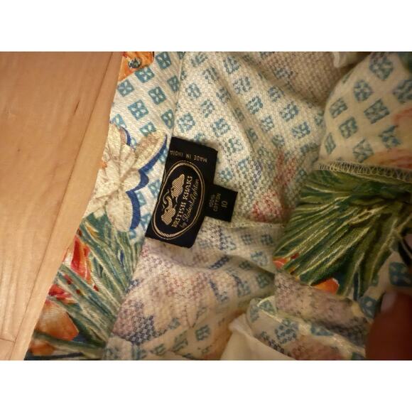 British Khaki By Robert Lighton Resort wear Pants Koi Fish Tropical Star US 6 - Picture 2 of 4